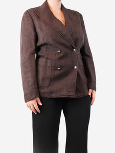 The Gigi Brown linen jacket - size UK 14