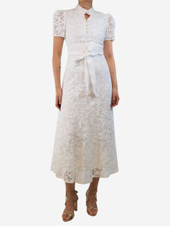 White Lauren lace puff-sleeved mini dress - size UK 8 Dresses Erdem 