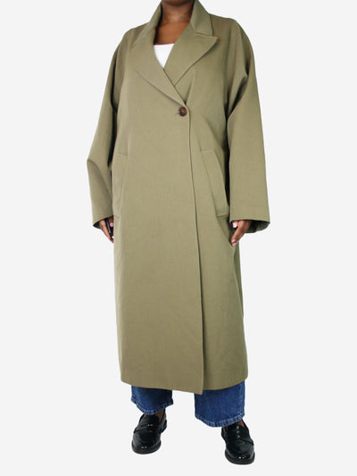 Green single-button wool coat - size UK 12 Coats & Jackets Raey 