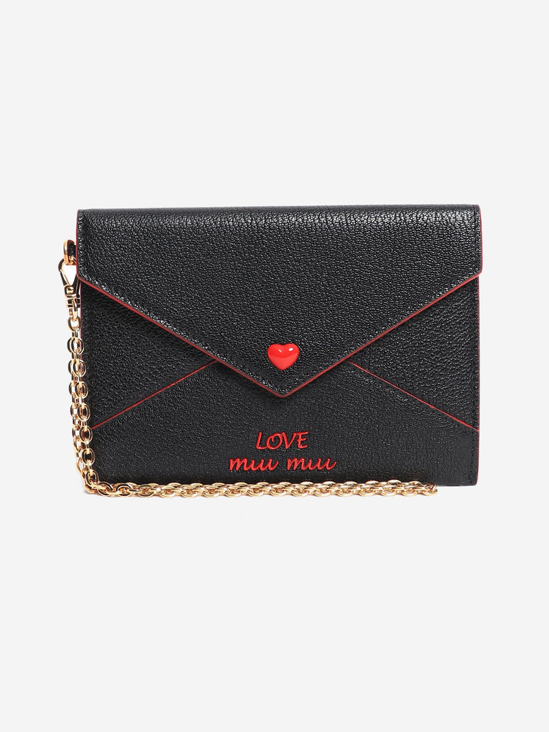 Black Madras love envelope wallet Wallets, Purses & Small Leather Goods Miu Miu 