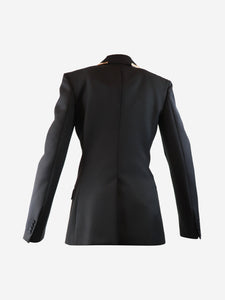 Gabriela Hearst Black metal-trimmed jacket - size UK 4
