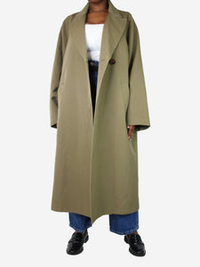 Raey Green single-button wool coat - size UK 12