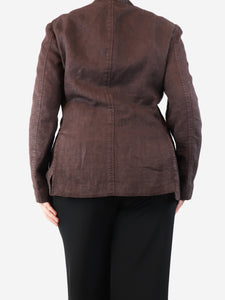 The Gigi Brown linen jacket - size UK 14