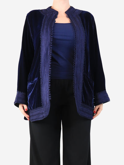 Navy velvour Marakesh jacket - size XL Coats & Jackets Marina Anouilh 
