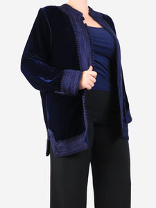 Marina Anouilh Navy velvour Marakesh jacket - size XL