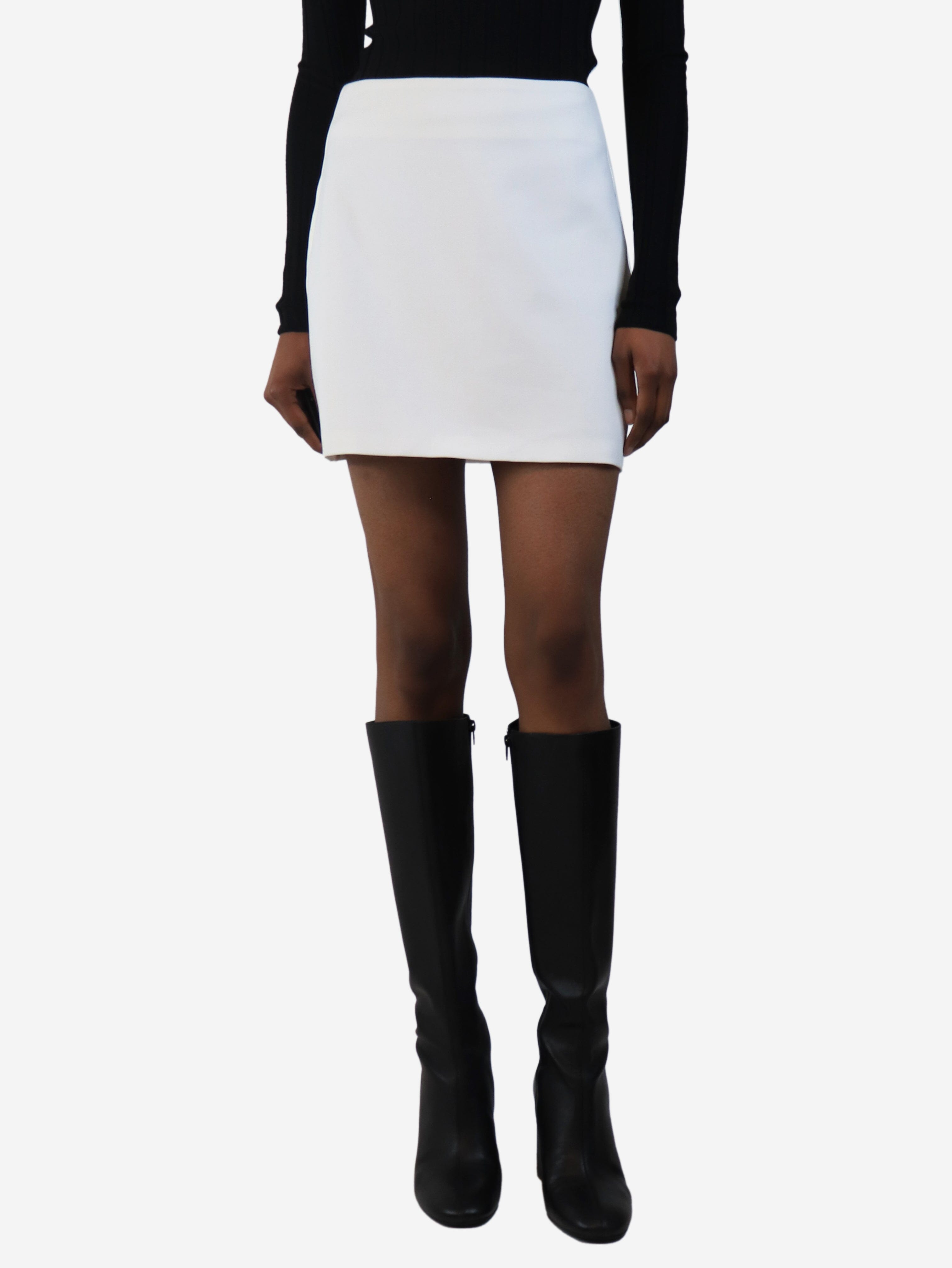 Cream tuxedo mini skirt - size UK 6 Skirts Veronica Beard 