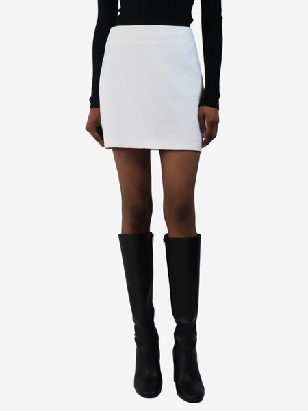 Cream tuxedo mini skirt - size UK 6 product image