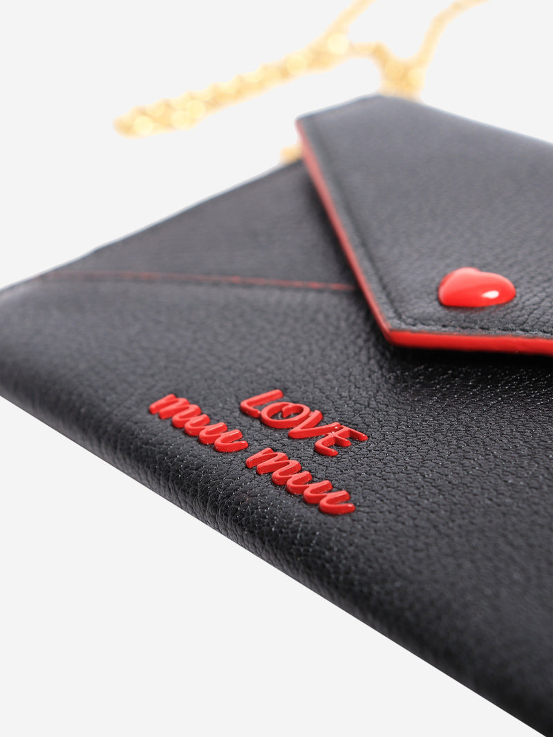 Black Madras love envelope wallet Wallets, Purses & Small Leather Goods Miu Miu 