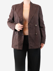 The Gigi Brown linen jacket - size UK 14