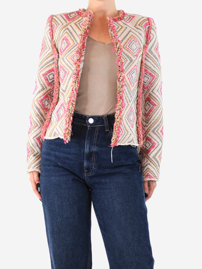 Iro Beige Kolie patterened-jacquard jacket - size UK 8 Coats & Jackets Iro 