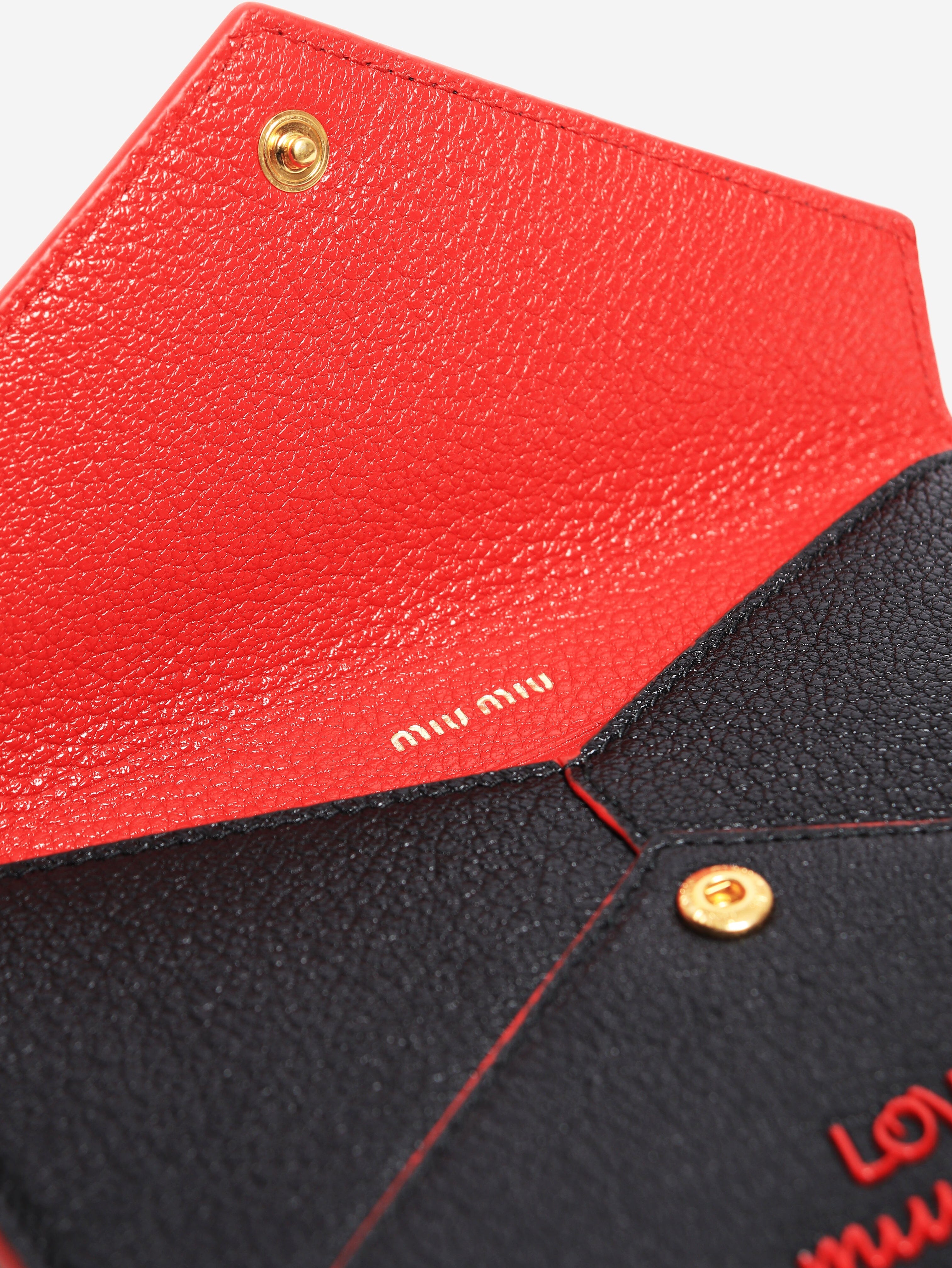 Black Madras love envelope wallet Wallets, Purses & Small Leather Goods Miu Miu 