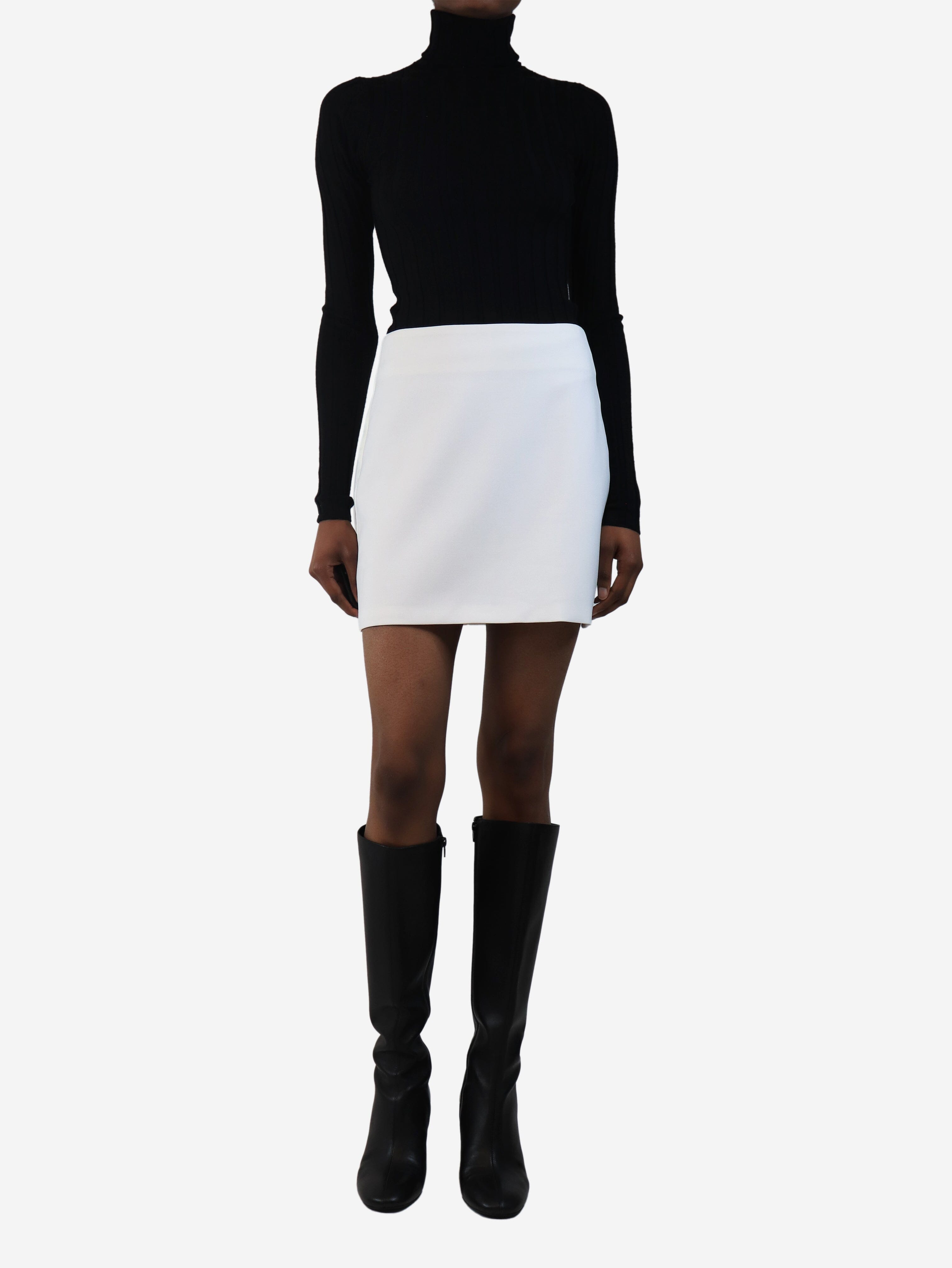 Cream tuxedo mini skirt - size UK 6 Skirts Veronica Beard 