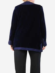 Marina Anouilh Navy velvour Marakesh jacket - size XL