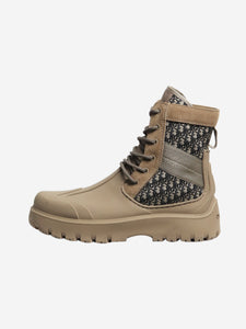 Christian Dior Taupe Garden lace-up ankle boots - size EU 40