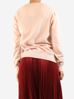 Pink cashmere v-neck jumper - size M