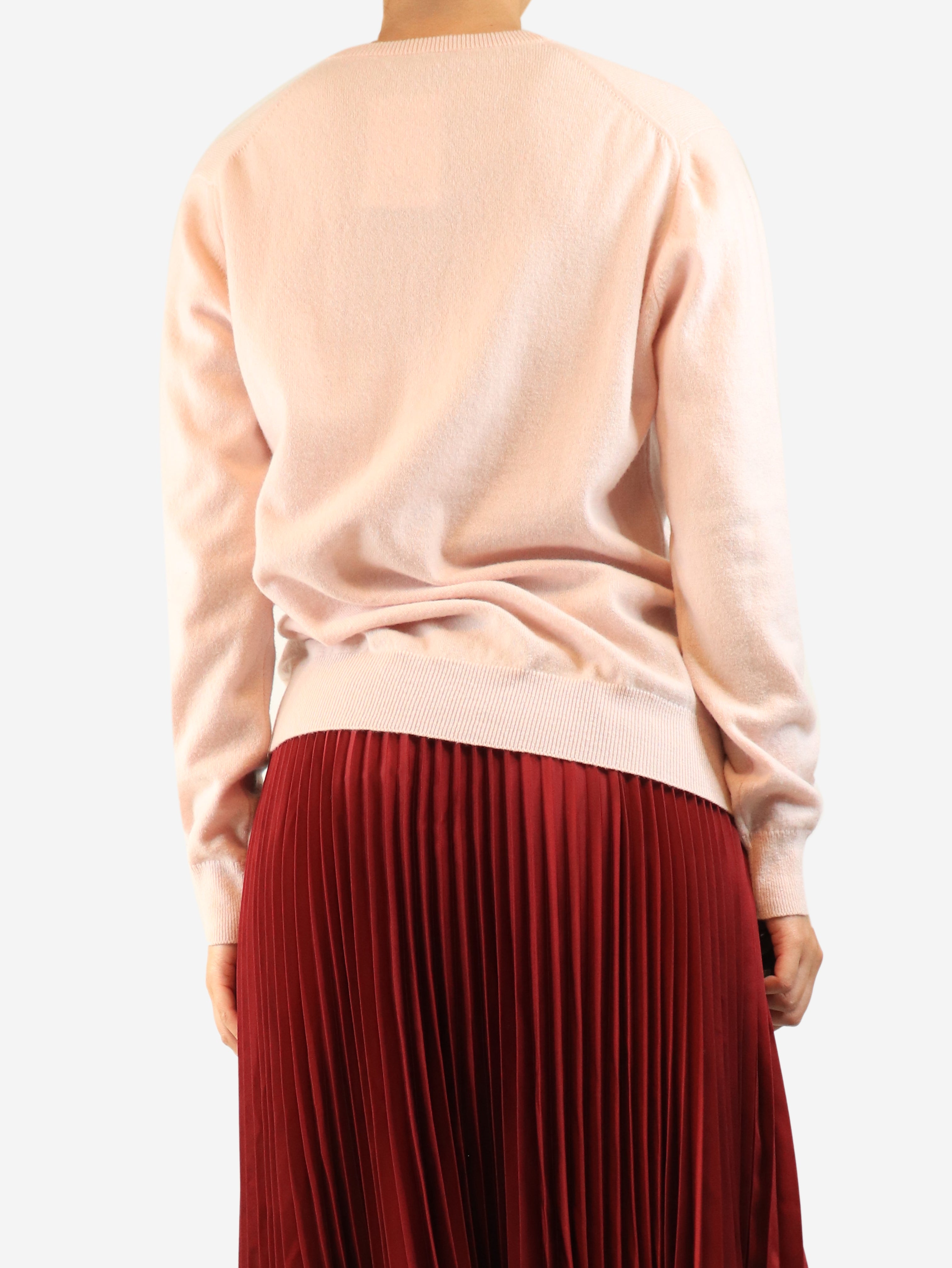 Pink cashmere v-neck jumper - size M