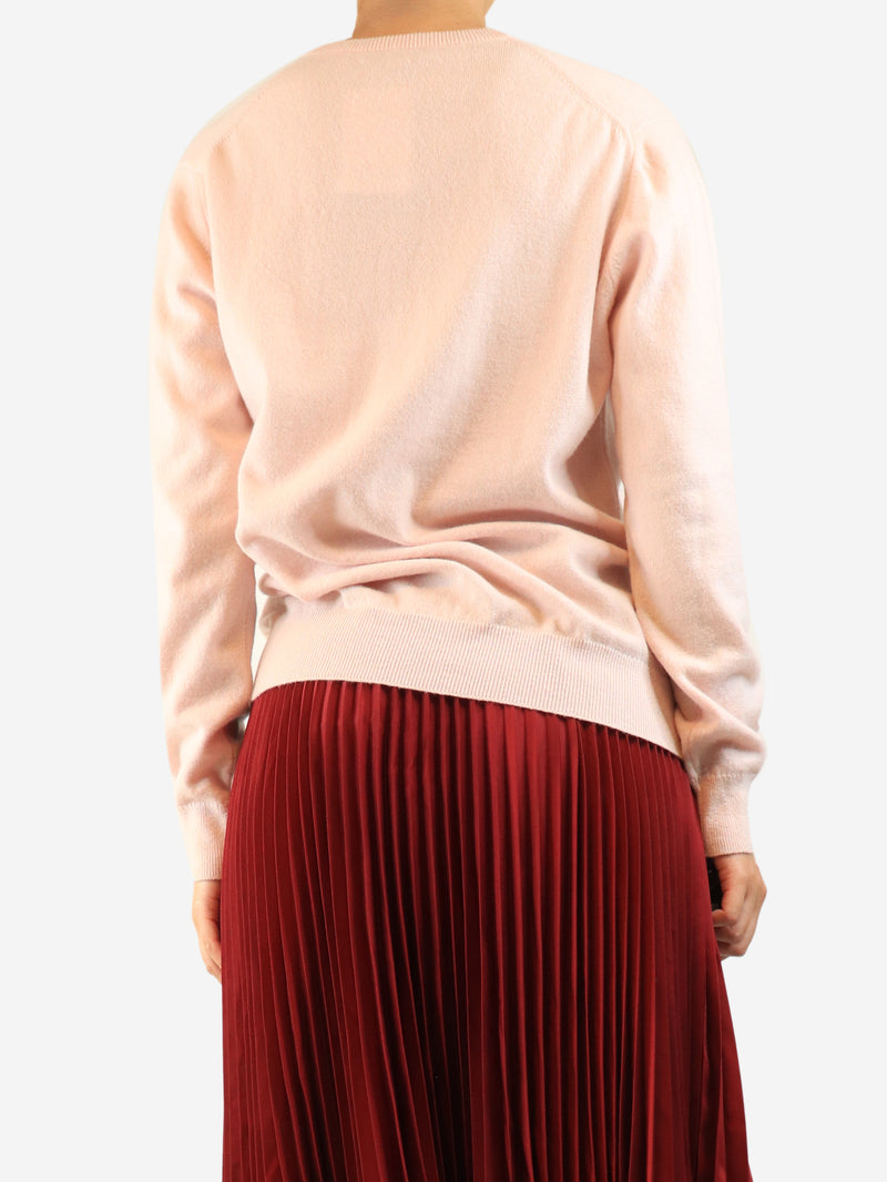 Pink cashmere v-neck jumper - size M