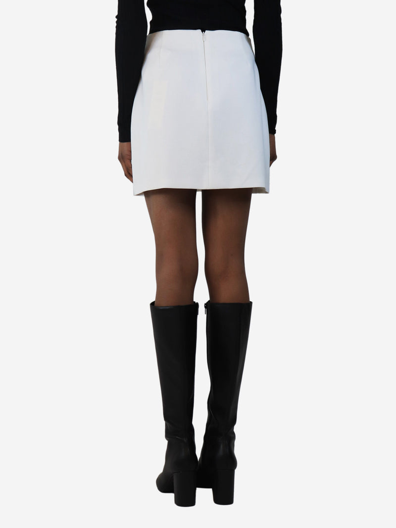 Cream tuxedo mini skirt - size UK 6 Skirts Veronica Beard 