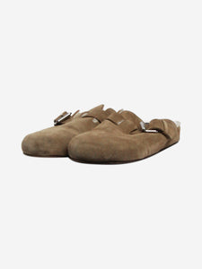 Isabel Marant Taupe suede sheepskin mules - size EU 38