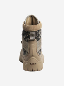 Christian Dior Taupe Garden lace-up ankle boots - size EU 40
