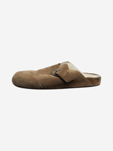 Isabel Marant Taupe suede sheepskin mules - size EU 38