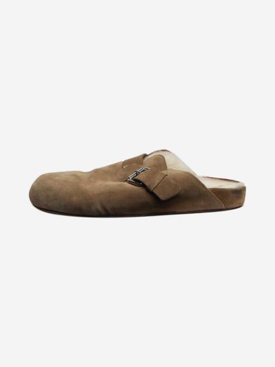 Taupe suede sheepskin mules - size EU 38 Flat Shoes Isabel Marant 