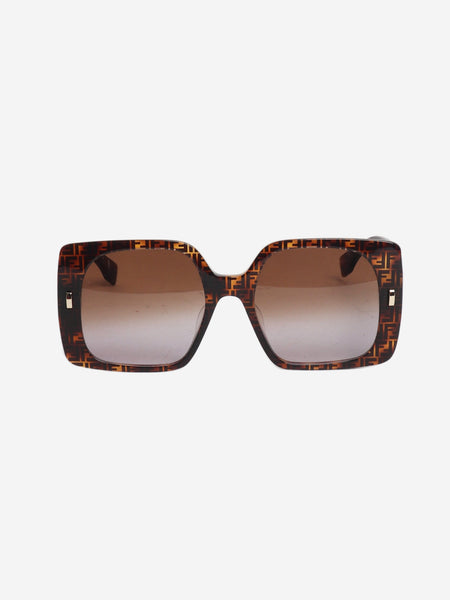 Brown FF tortoise shell square-frame sunglasses product image