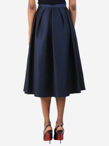 Tibi Blue textured pleated skirt - size UK 6