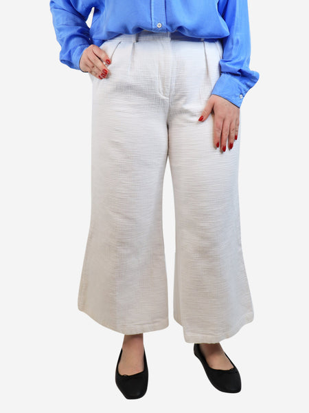 White cotton trousers - size UK 14 product image