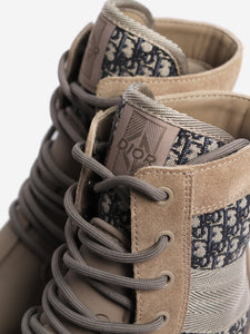 Christian Dior Taupe Garden lace-up ankle boots - size EU 40
