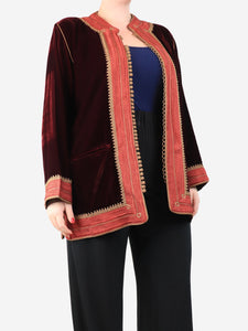 Marina Anouilh Burgundy velvour Marakesh jacket - size XL