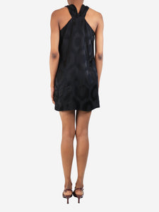 Isabel Marant Black jacquard halterneck mini dress - size UK 6