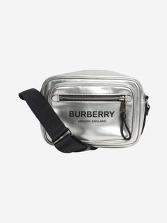Silver metallic coated canvas shoulder bag Shoulder bags Burberry 