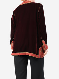 Marina Anouilh Burgundy velvour Marakesh jacket - size XL