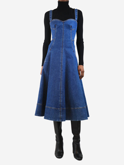 Blue denim midi dress - size UK 6 Dresses Oscar De La Renta 