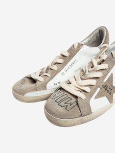 Golden Goose Deluxe Brand White Art Deco Super-star trainers - size EU 38