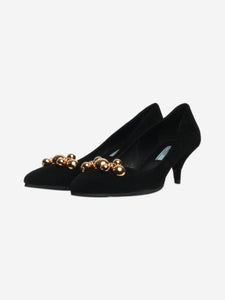 Prada Black suede kitten-heel pumps - size EU 37.5