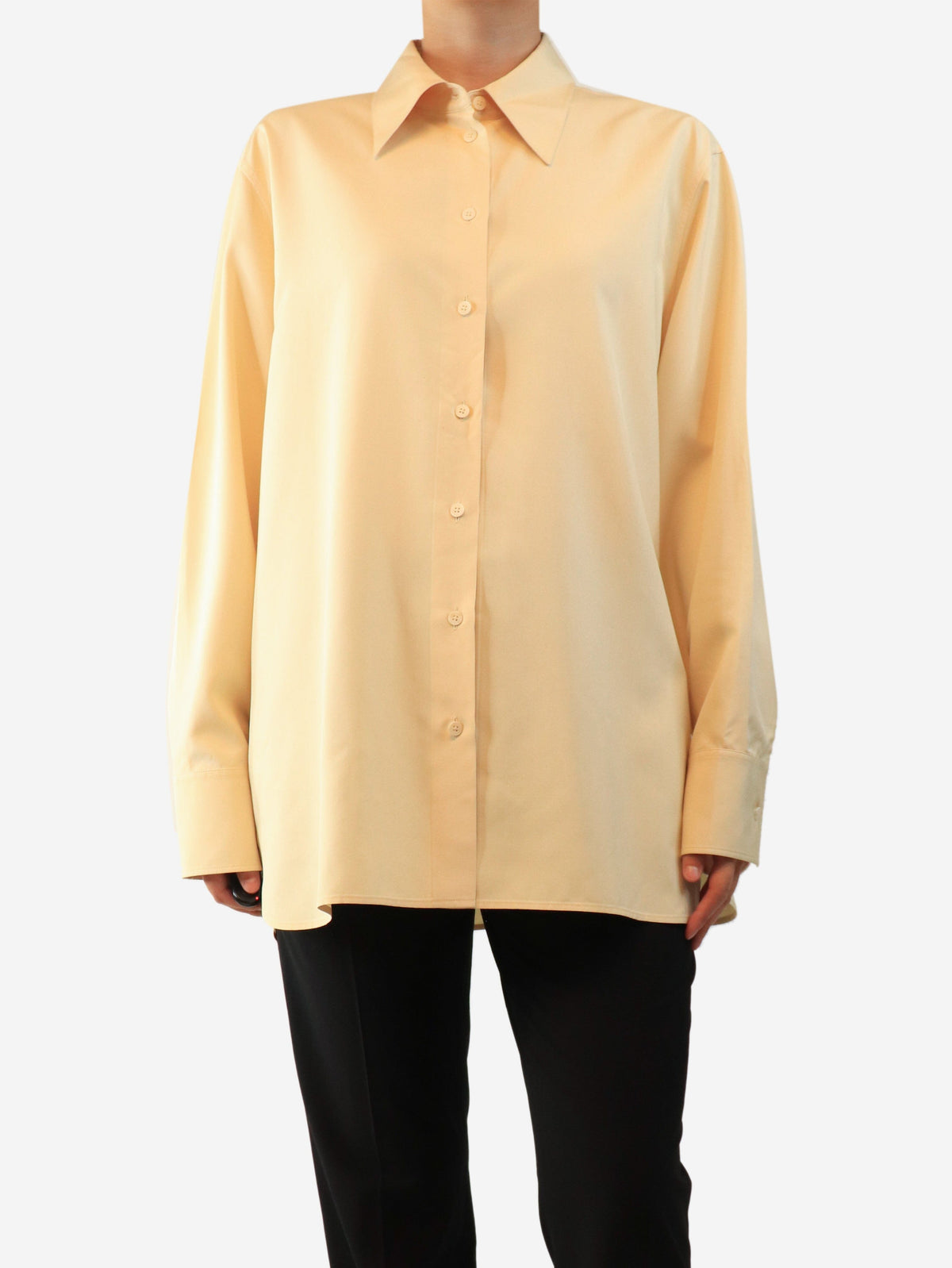 Butter yellow silk shirt - size UK 14 Tops The Row 