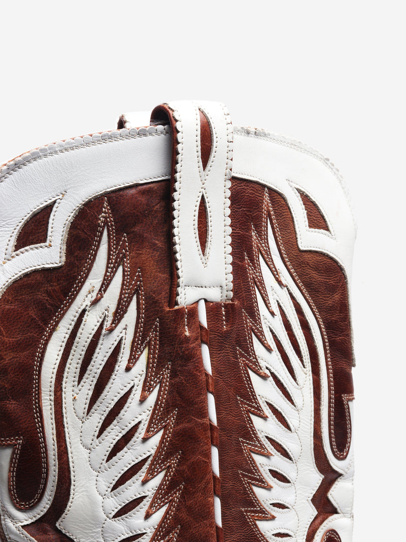 Brown and white western boots - size EU 39