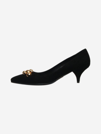 Black suede kitten-heel pumps - size EU 37.5 Heels Prada 