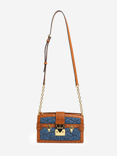 Blue denim Malletage Trunk Clutch shoulder bag alternate image