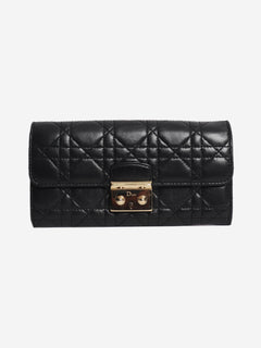 Black leather long wallet Wallets, Purses & Small Leather Goods Dior 