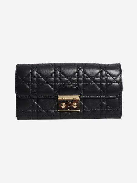 Black leather long wallet product image