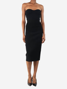 Victoria Beckham Body Black ribbed stretch midi skirt - size XS