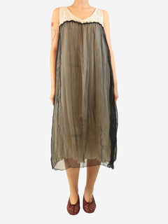 Black sleeveless beaded colour-block dress - size L Dresses Dosa 