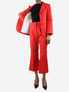 Red cotton-blend suit set - size UK 8 Sets Duro Olowu 