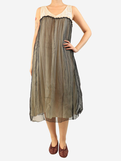 Black sleeveless beaded colour-block dress - size L Dresses Dosa 