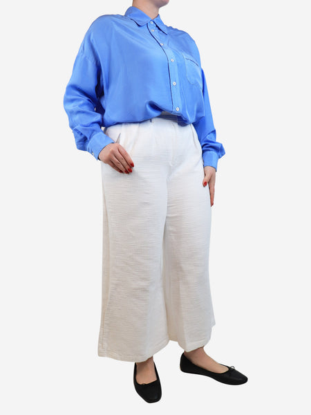White cotton trousers - size UK 14 alternate image