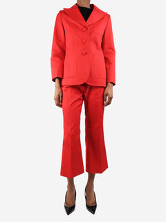 Red cotton-blend suit set - size UK 8 Sets Duro Olowu 