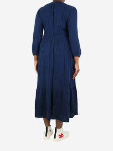 Xirena Navy blue cotton v-neck dress - size L